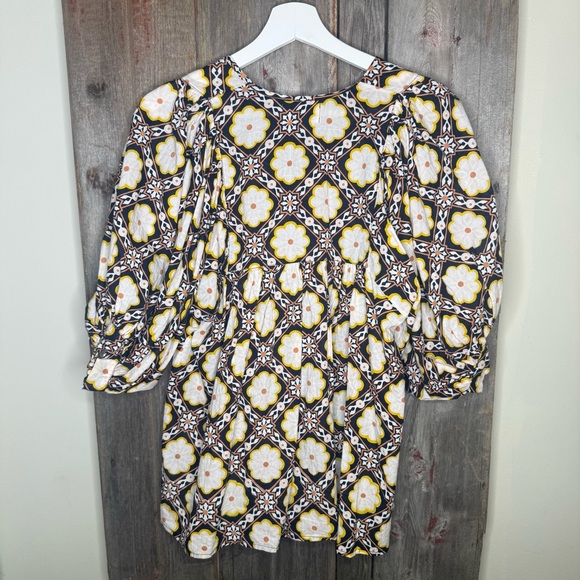 Mille Thalia Top in Merida Black Brown Cream Yellow Retro Floral XXS - Picture 7 of 14